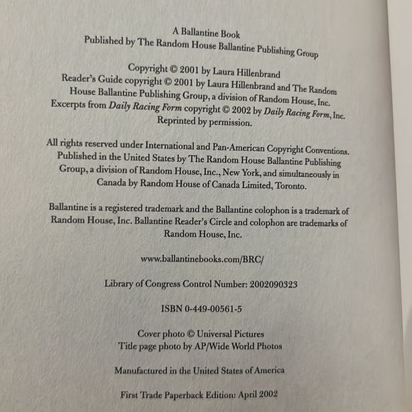 Seabiscuit An American Legend by Laura Hillenbrand paperback book
Bestseller - Picture 16 of 16